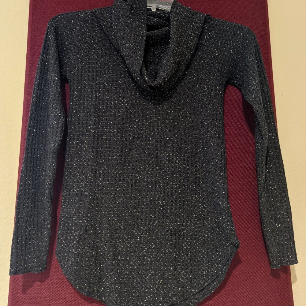 Chaser Waffle Knit Cowl Neck Open Back Thermal Top